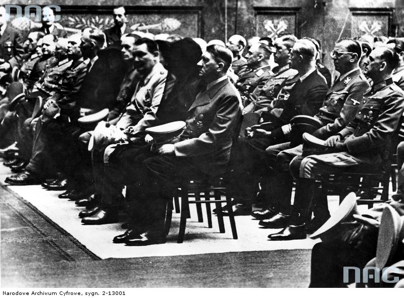 Adolf Hitler at the state funeral of general Hans-Valentin Hube in Berlin